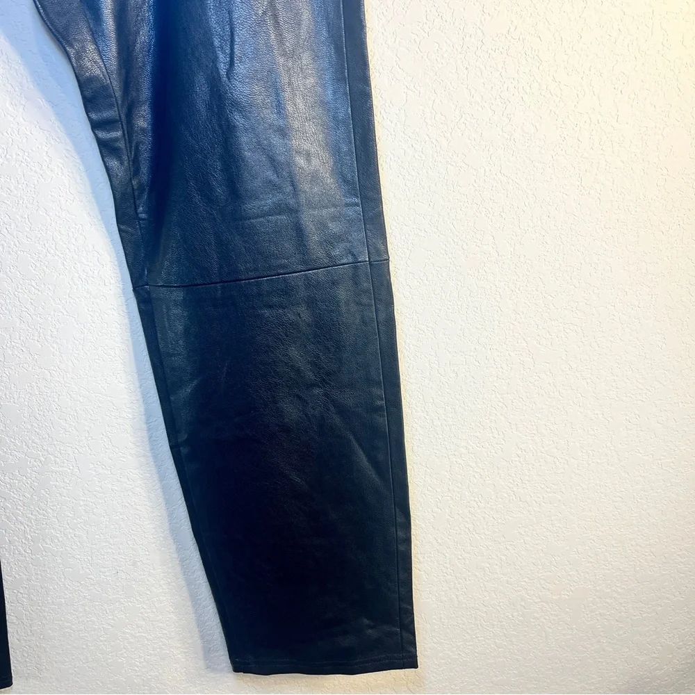 Bagatelle Black Faux Leather High Waist Clean Girl Edgy Straight Leg Jeans SZ XL